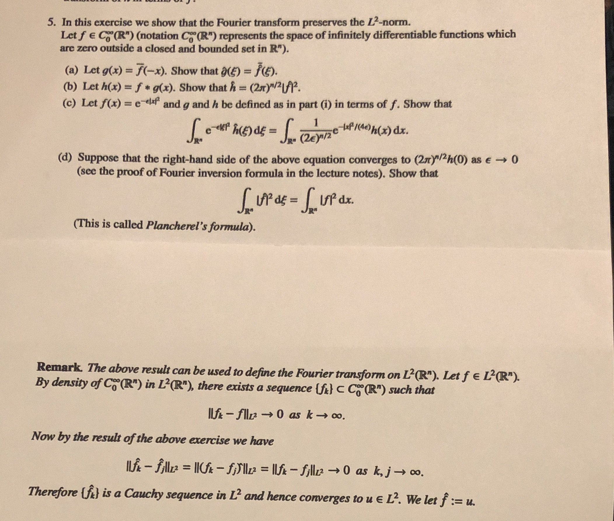 Partial differential equations The topic in this question is the Fourier transform.