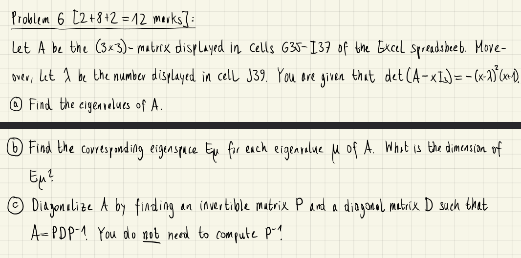 (3x3): -14 13 -14 7 -8 Detail for the char. polynomial of