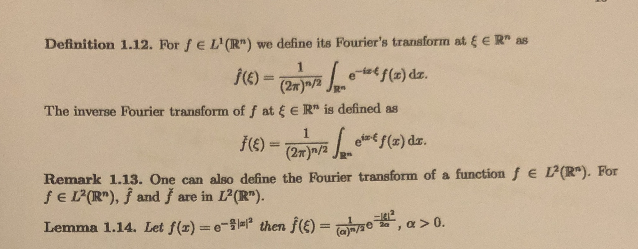 5. In this exercise we show that the Fourier transform preserves the