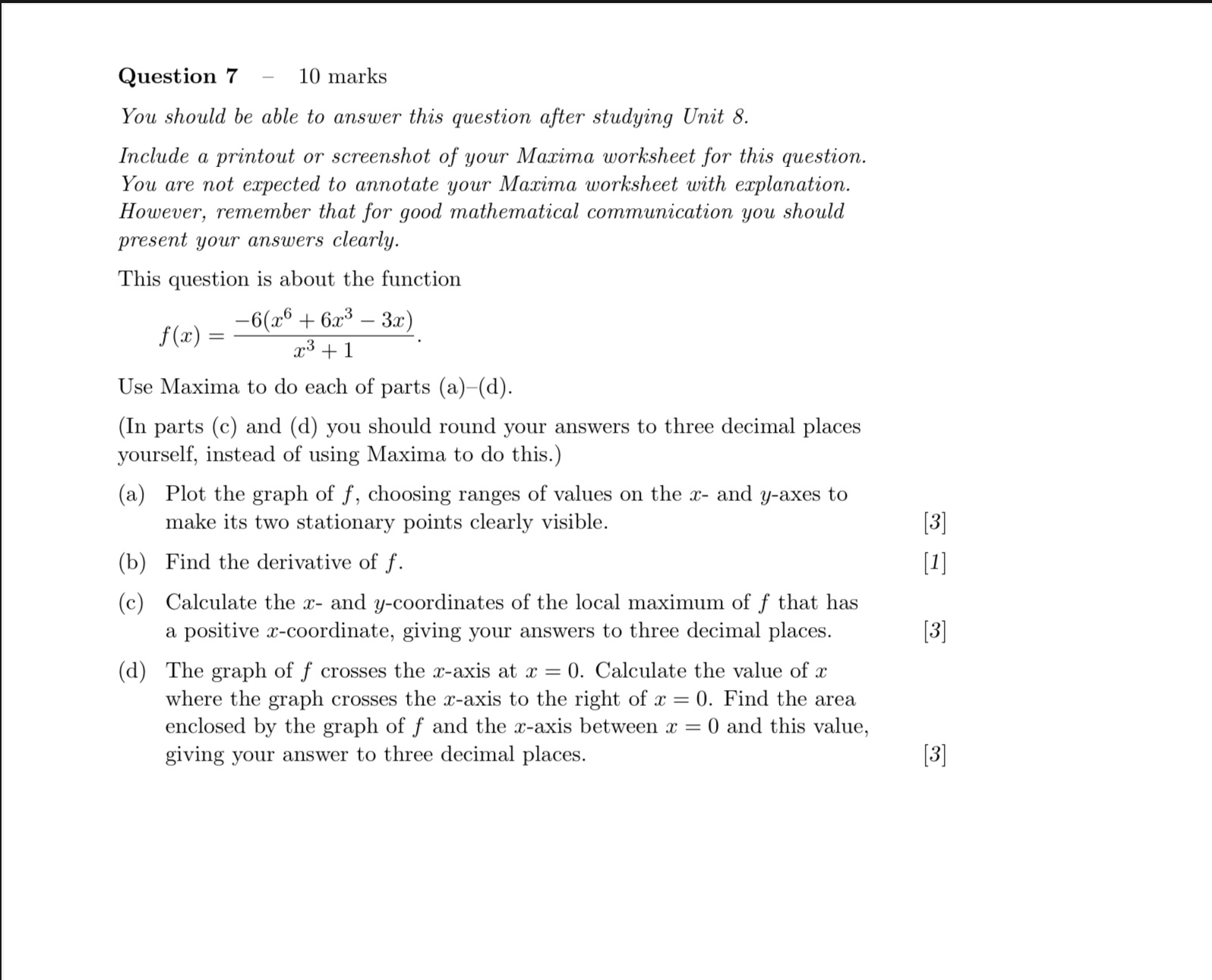 Please can you show this using the maxima software, I need this