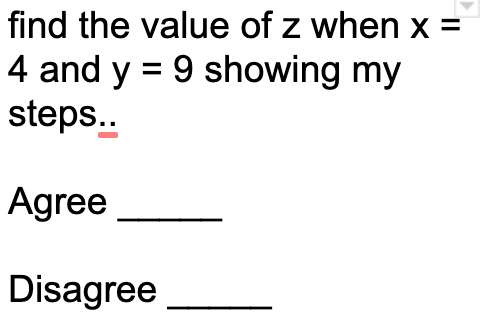 y. When x = 8 and y = 2, Z = 4.