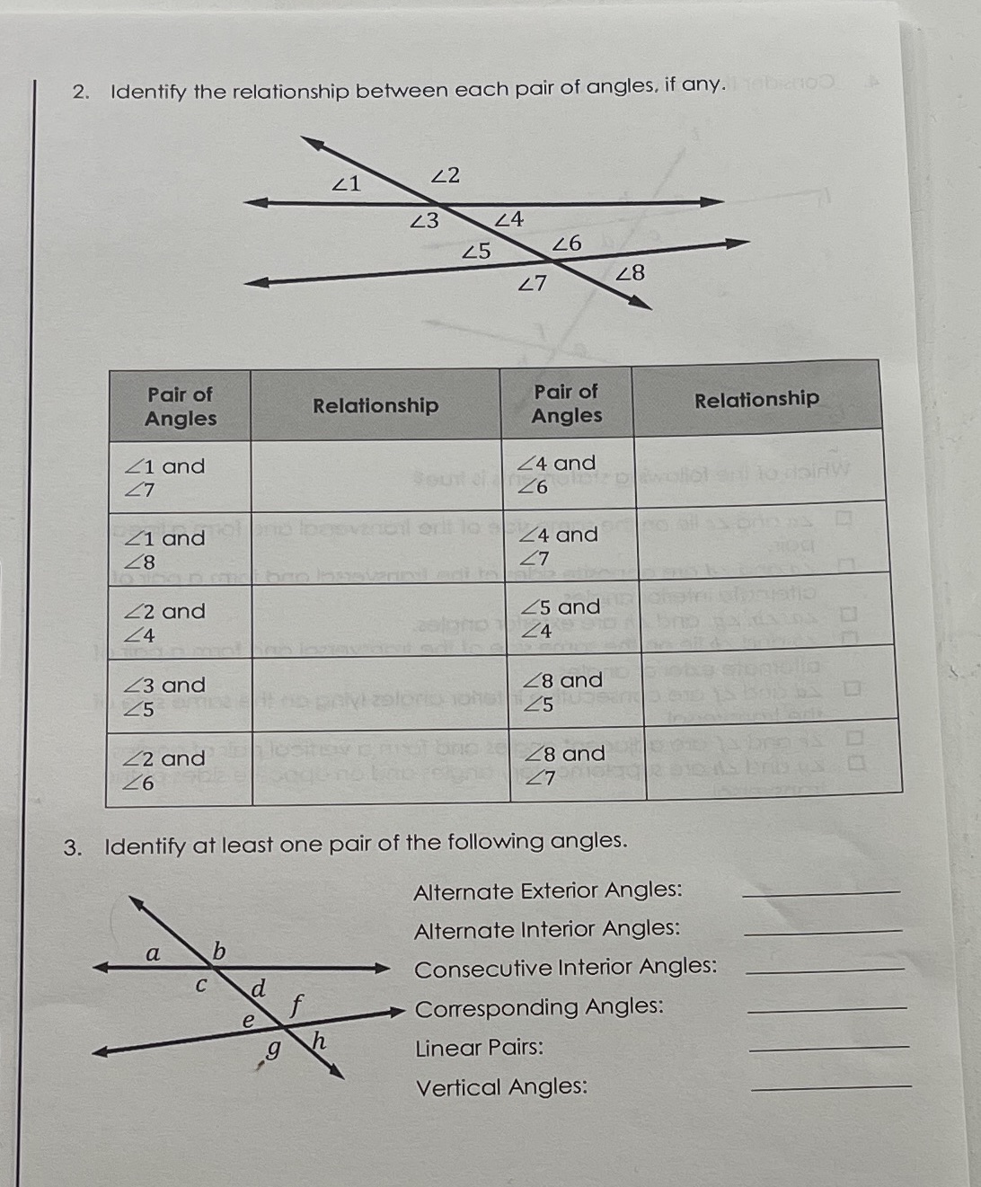 I need help for #2 and #3, I don't know how to