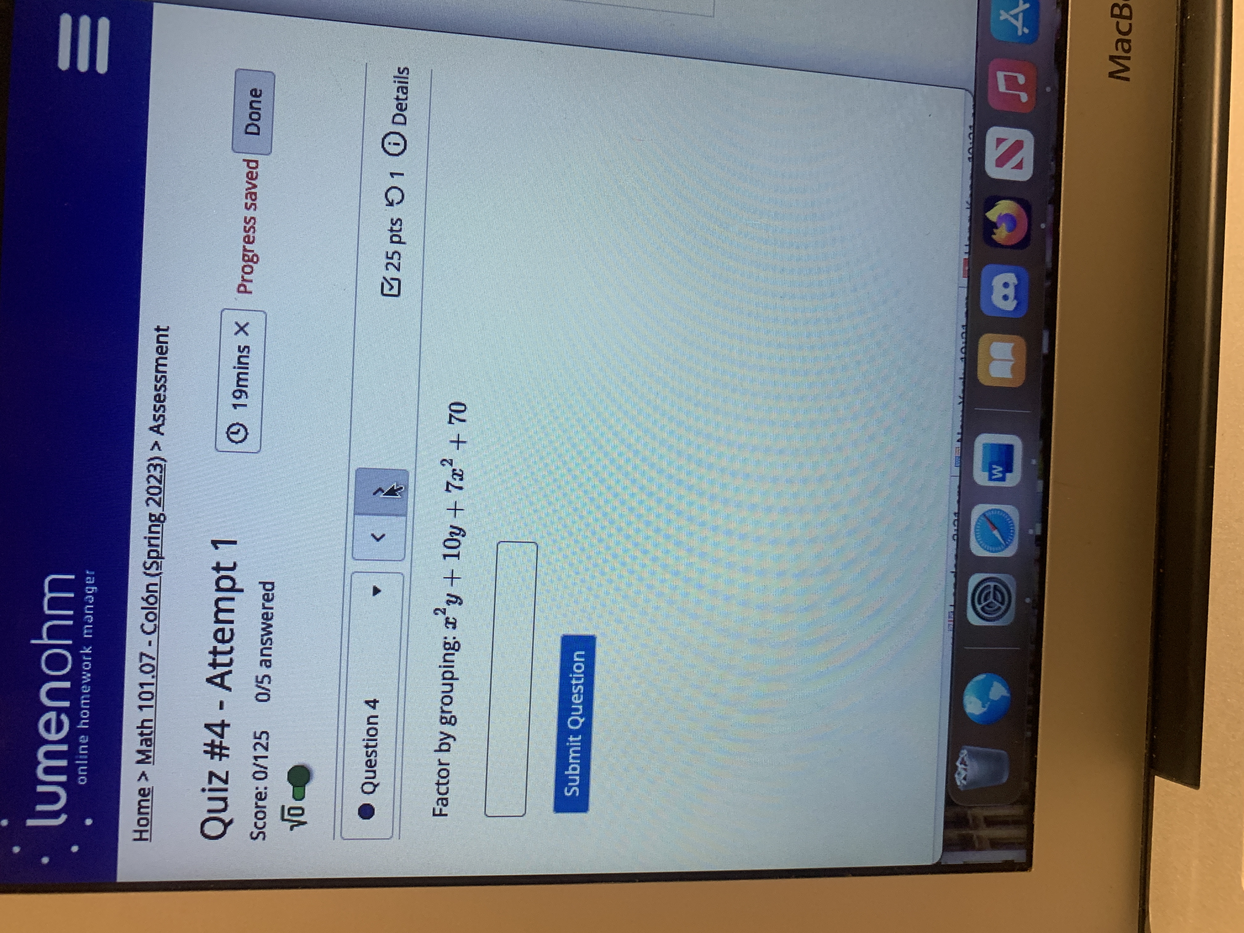  lumenohm E online homework manager Home > Math 101.07 - Colon
