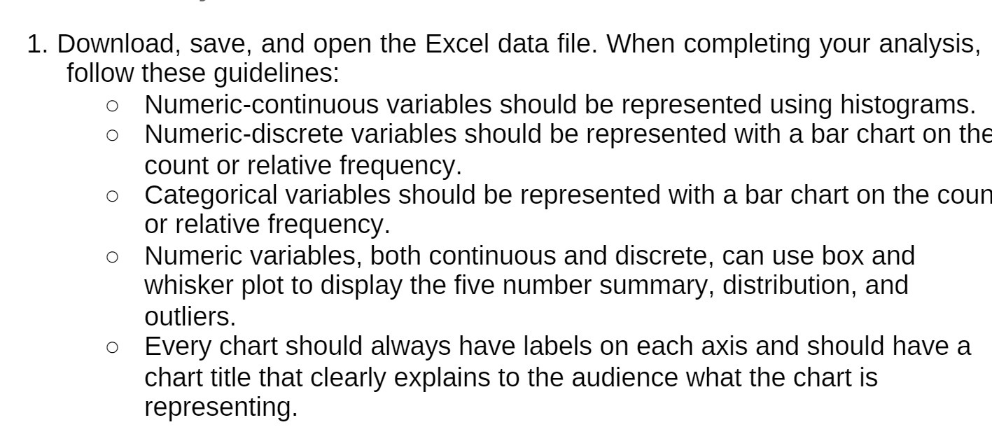  1. Download, save, and open the Excel data file. When completing