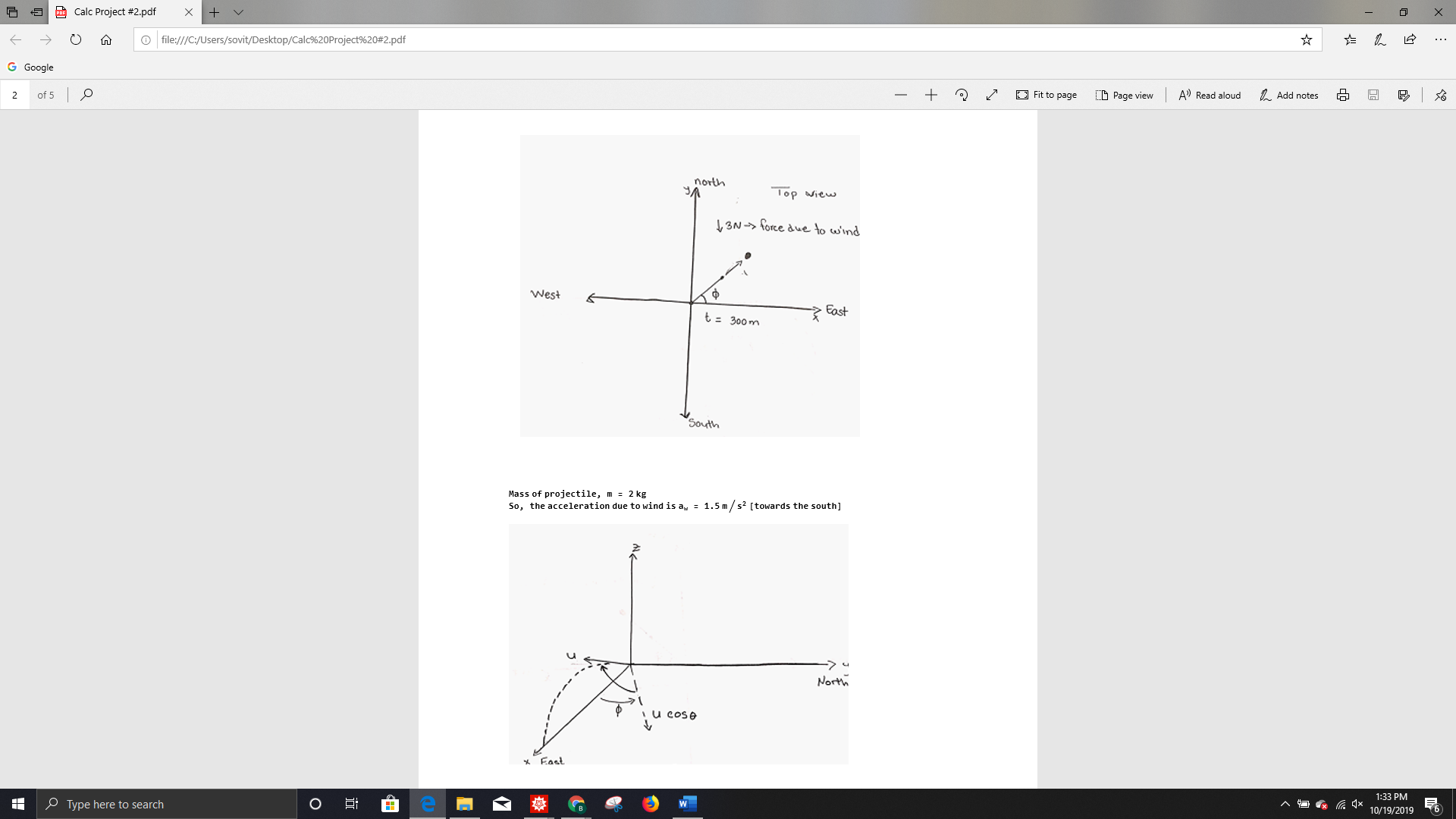 out. MATH 2215 - 024 Project #2 October 9, 2019 Due :