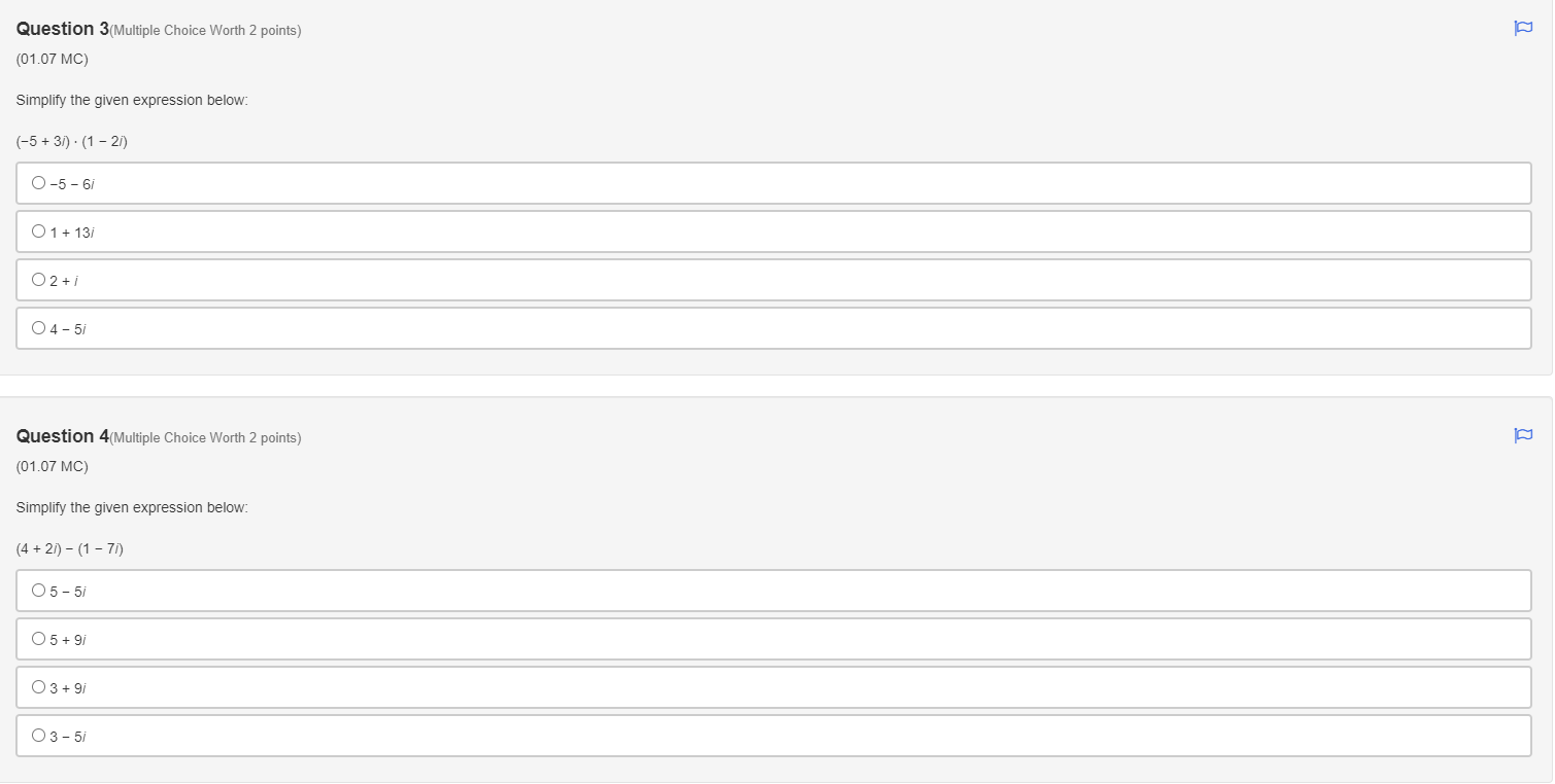 expression below: (-5+ 3/) . (1 - 21) O-5-6/ O1+ 13/ O2+i