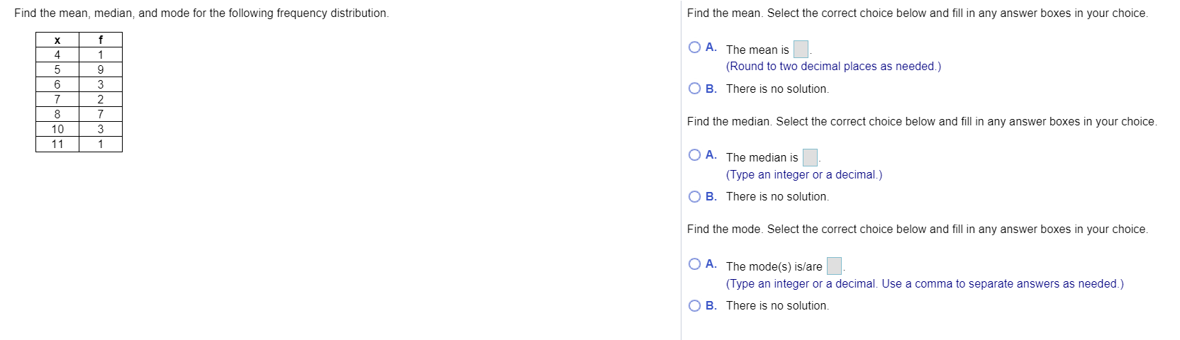 Solve for the mean, median and mode using frequency distribution. Please use
