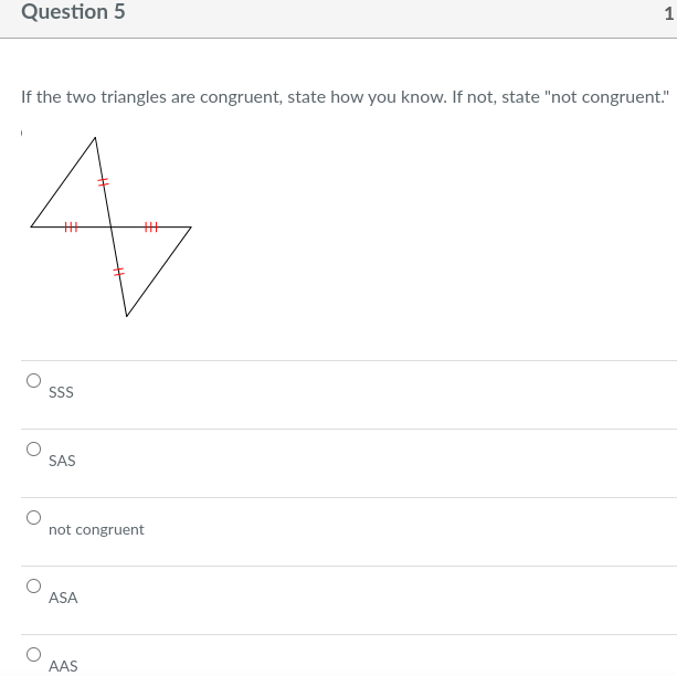 If the two triangles are congruent, state how you knew. If net,