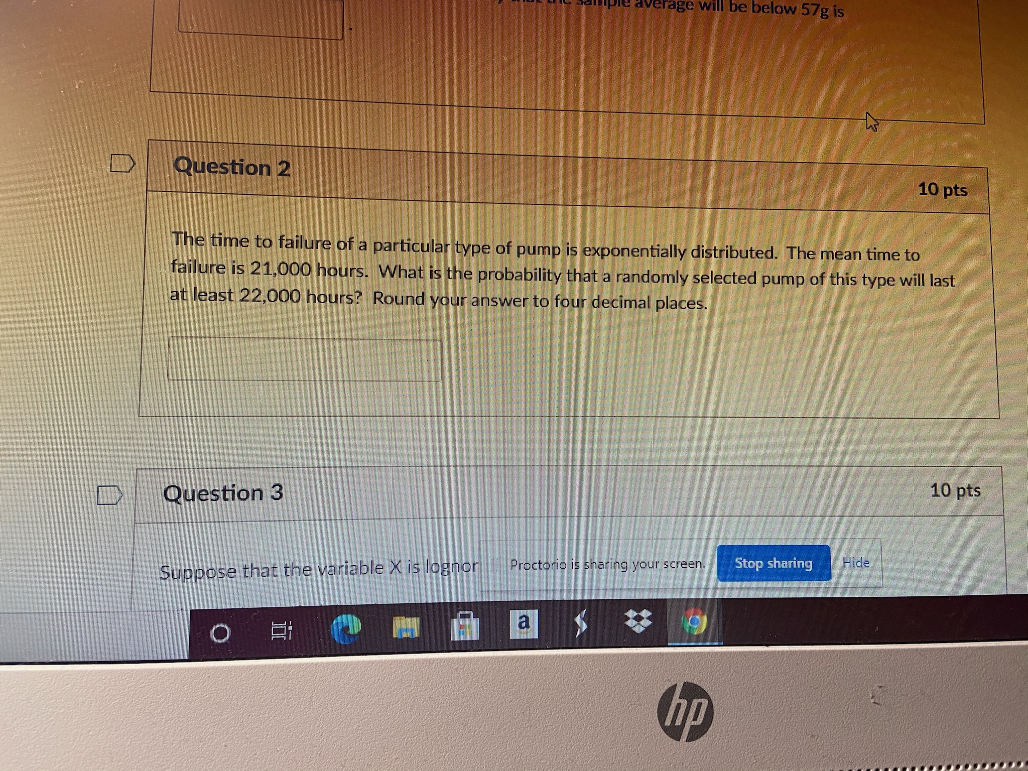 Please help asap! average will be below 57g is D Question 2
