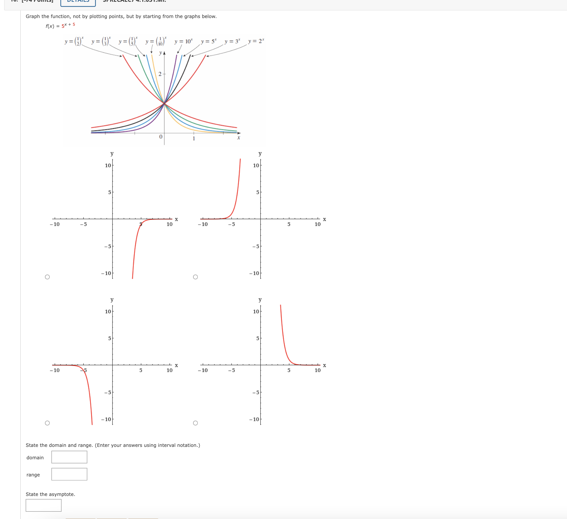 graph of h(x) : 5\" ', we start with the graph of