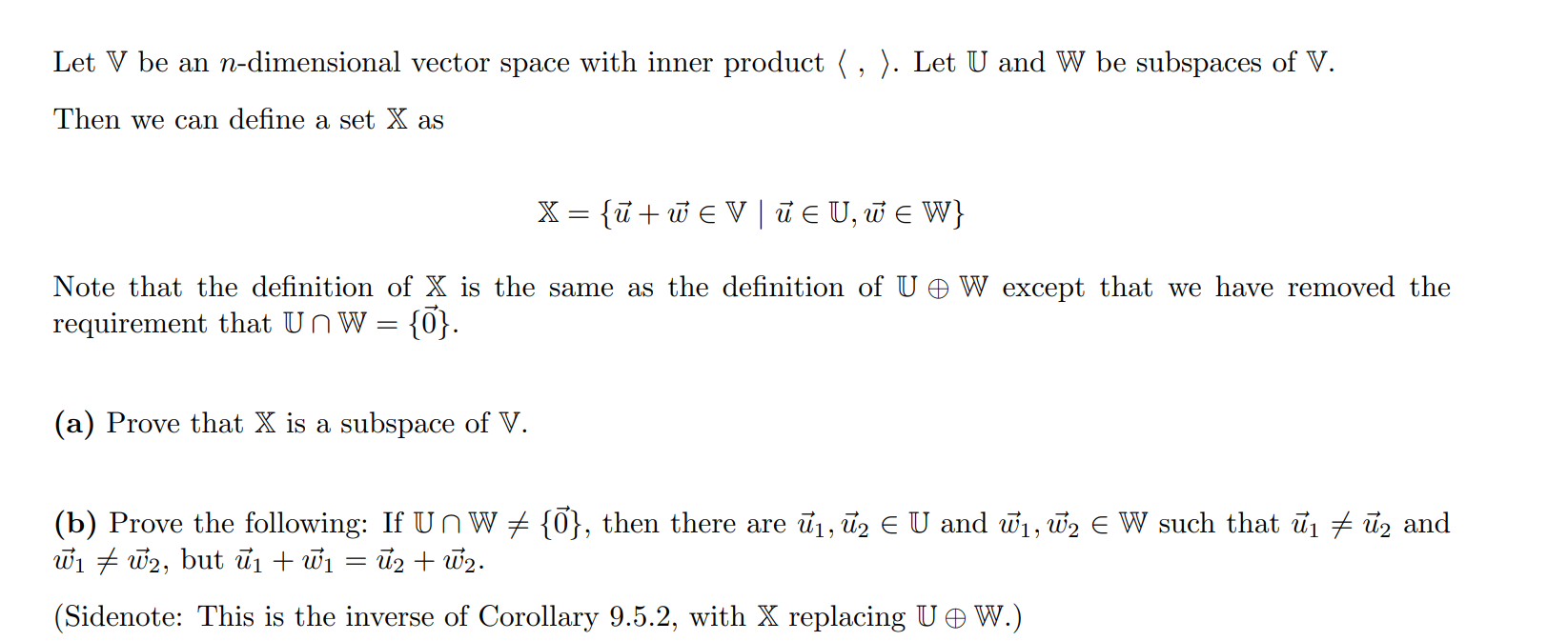 How can I prove this problem? Let V be an n-dimensional vector