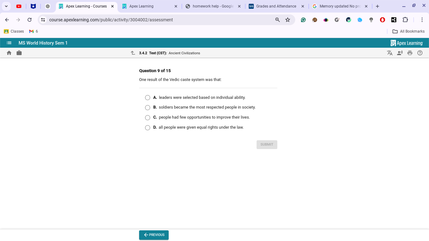 D Apex Learning - Courses x Apex Learning x 5 homework
