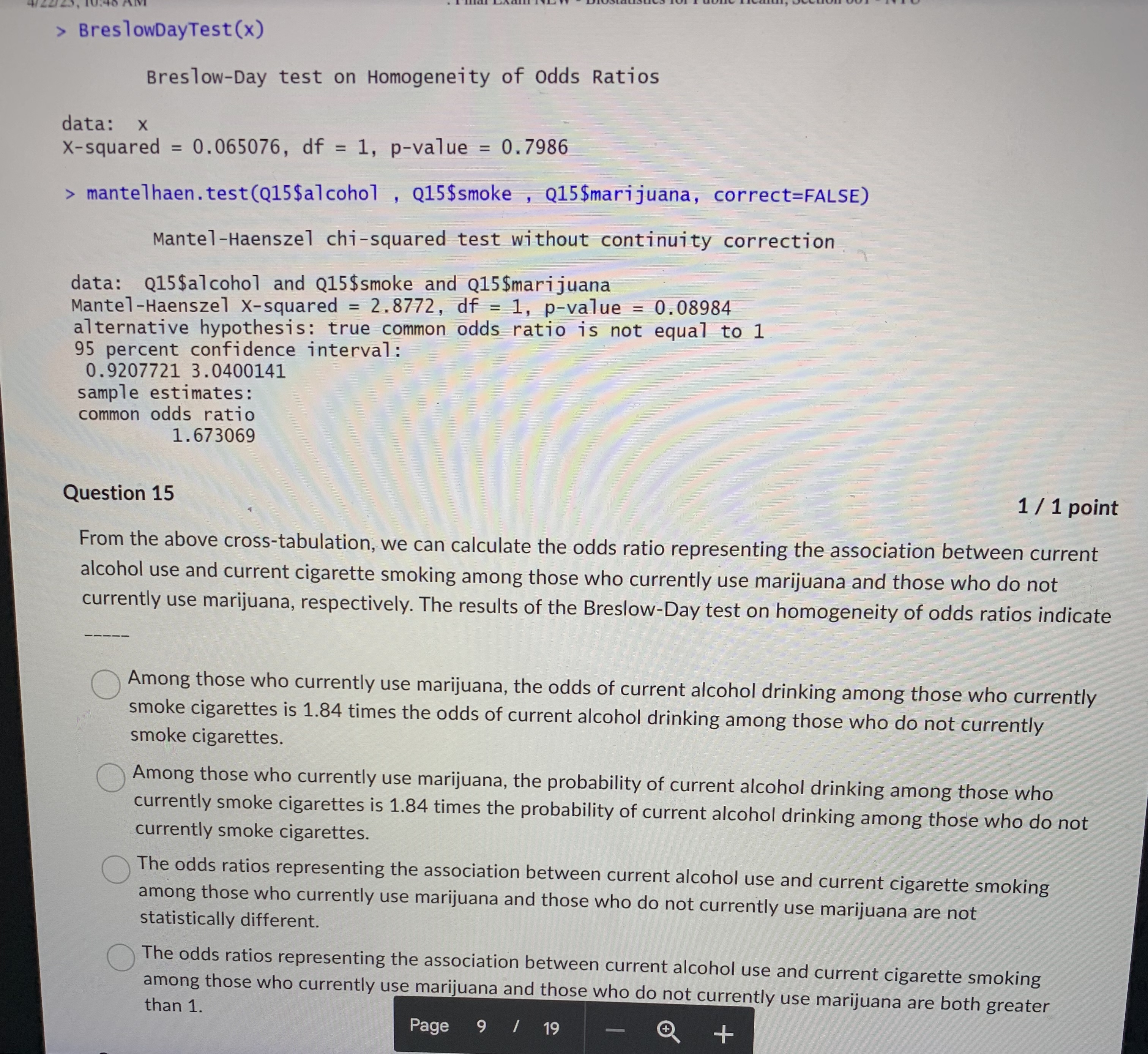 smoking (1 = yes, 0 = no), and current marijuana use (1=