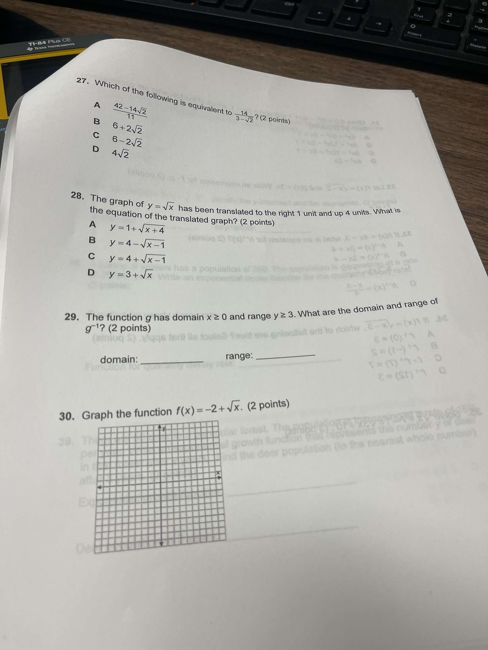 - 1, which of the following are expressions for f . g?