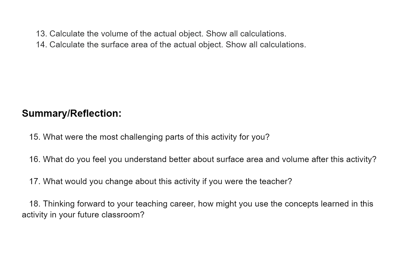 & Volume" tabs. When you are finished, write your favorite part of