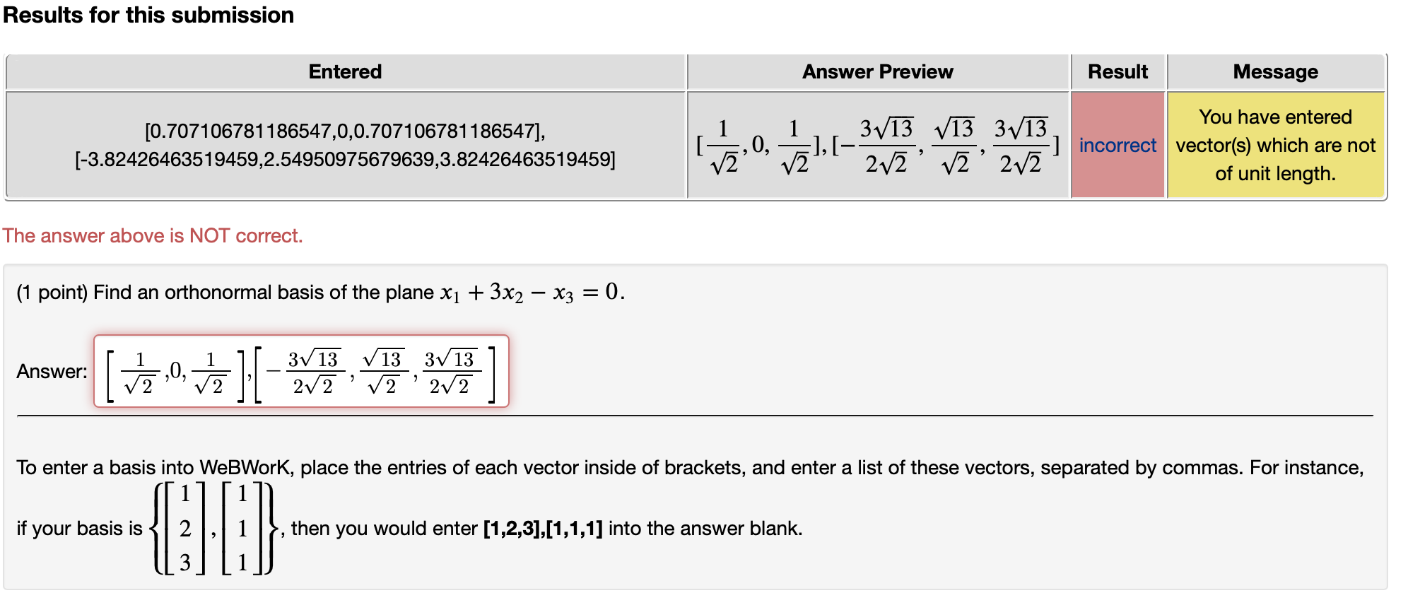 Please help me to understand this problem: Results for this submission I