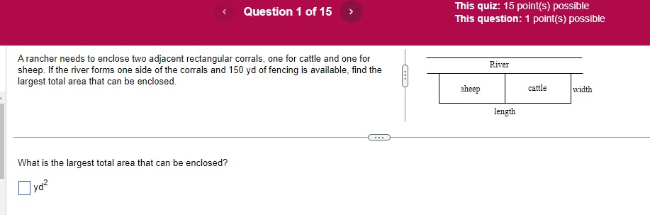 This quiz: 15 point(s) possible This question: 1 point(s) possible Submit