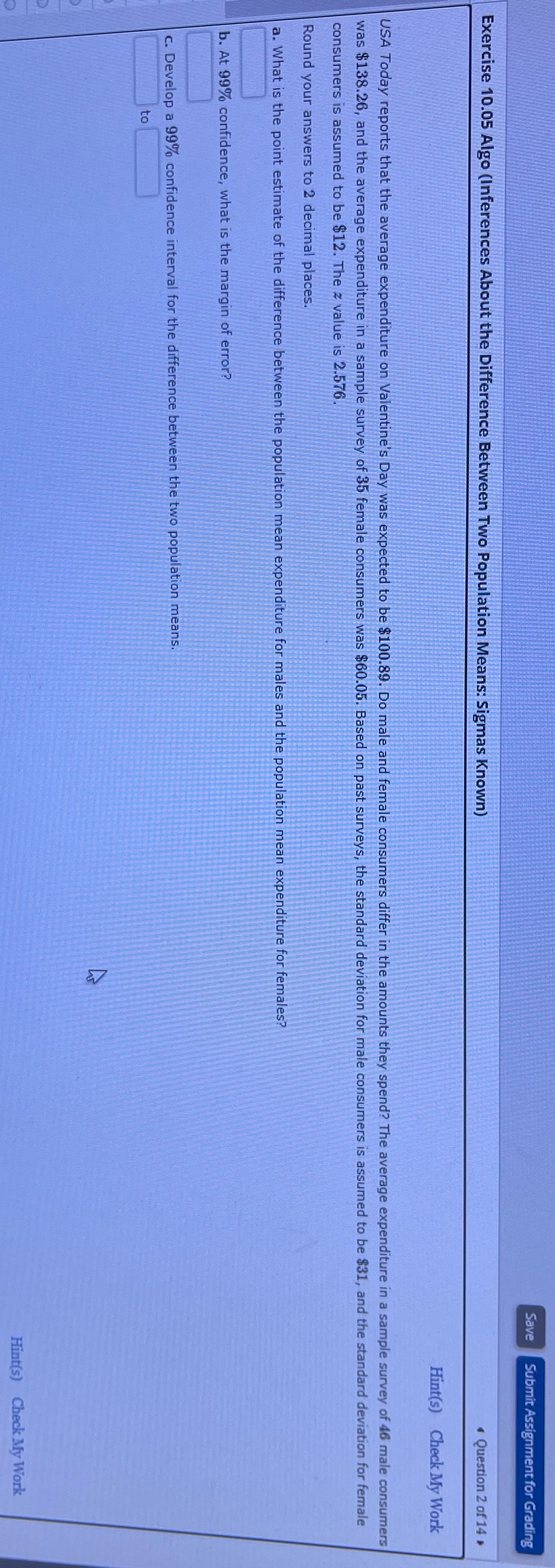 Please see below Save Submit Assignment for Grading Exercise 10.05 Algo (Inferences