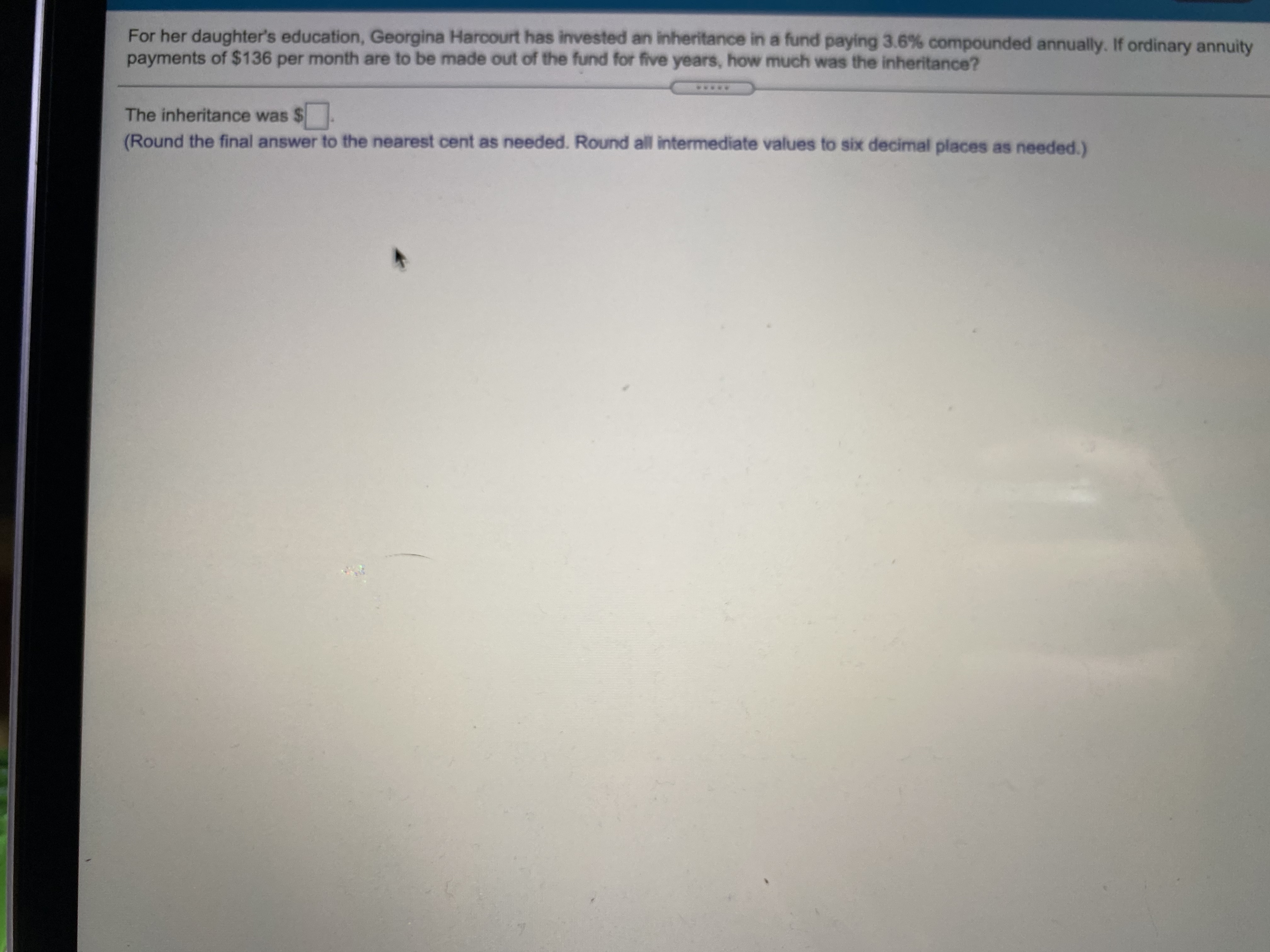 of $450 to a Tax-Free Savings Account (TFSA). She expects to earn