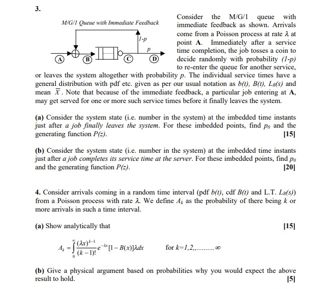 1. We know that the inter- arrival time from such a process