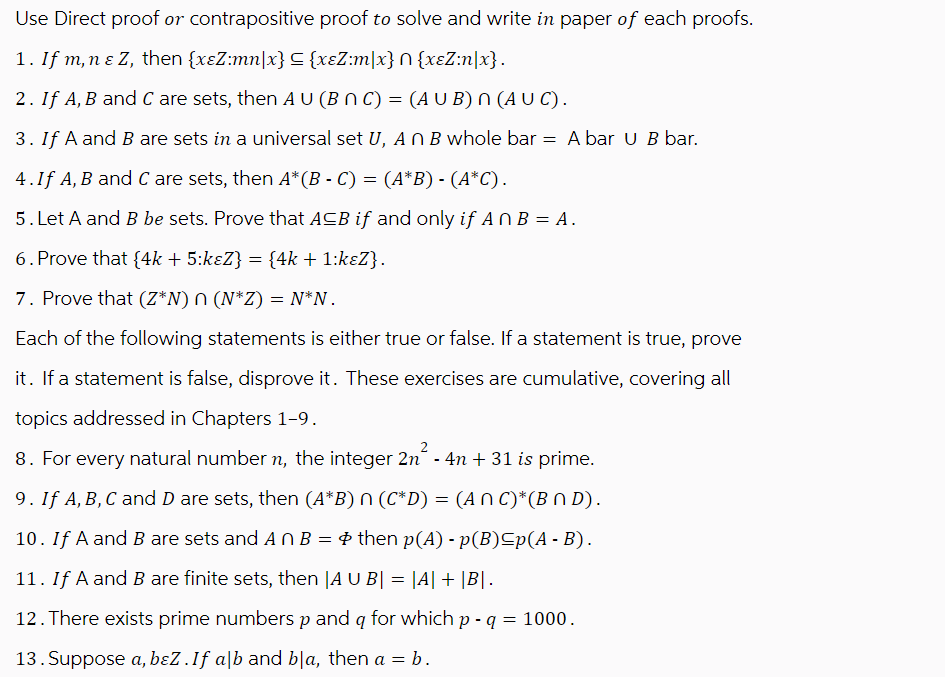  Use Direct proof or contrapositive proof to solve and write in