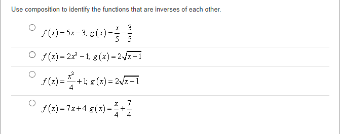 (x) = 5x - 3, g (x ) = O f (x)