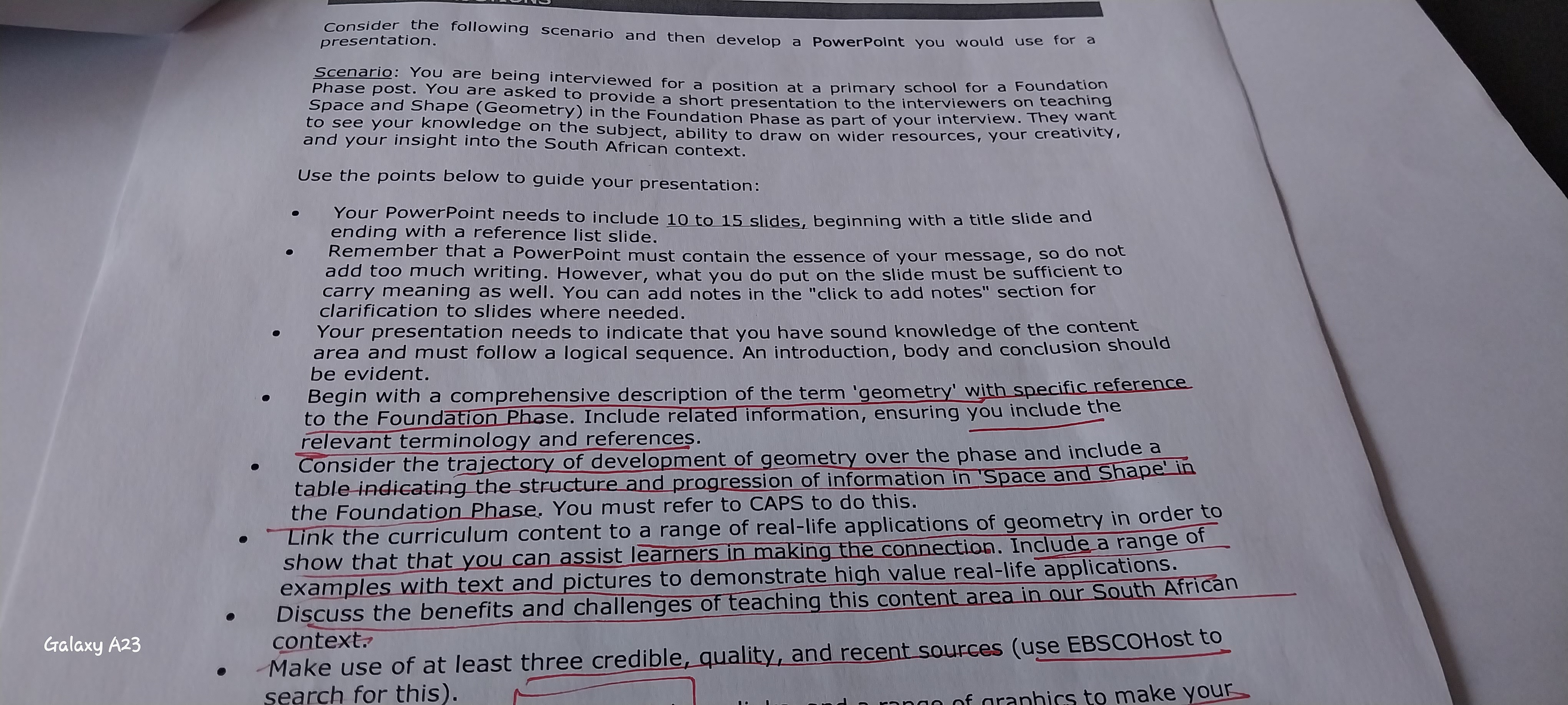  presentation. Consider the following scenario and then develop a PowerPoint you