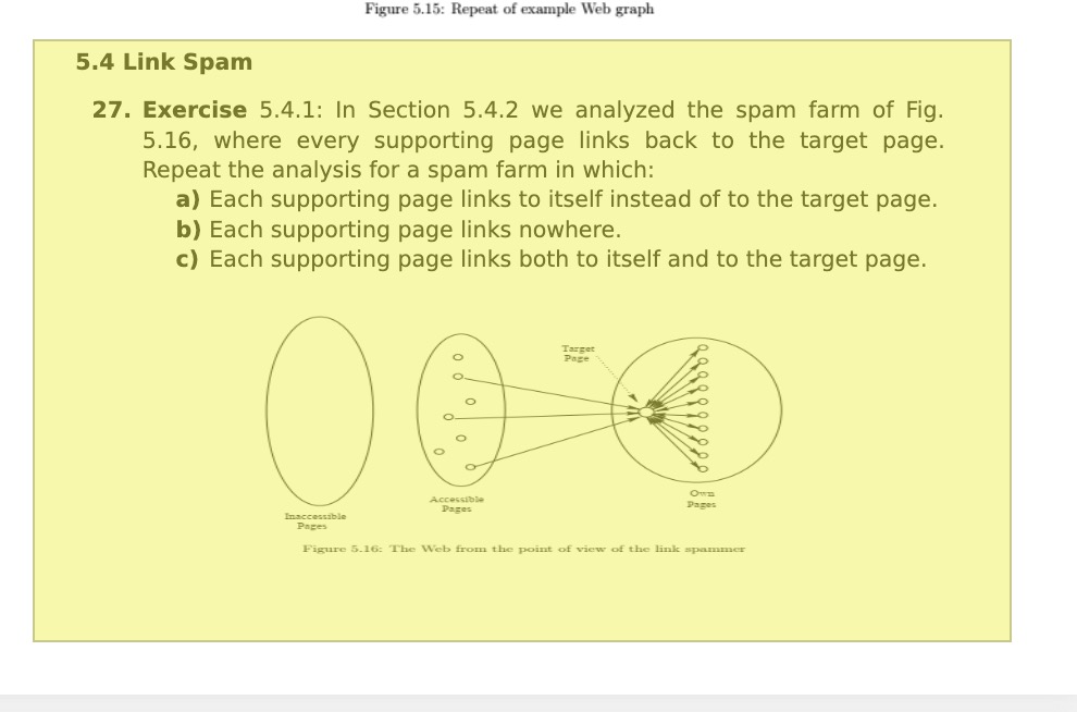 Figure 5.15: Repeat of example Web graph 5.4 Link Spam 27.