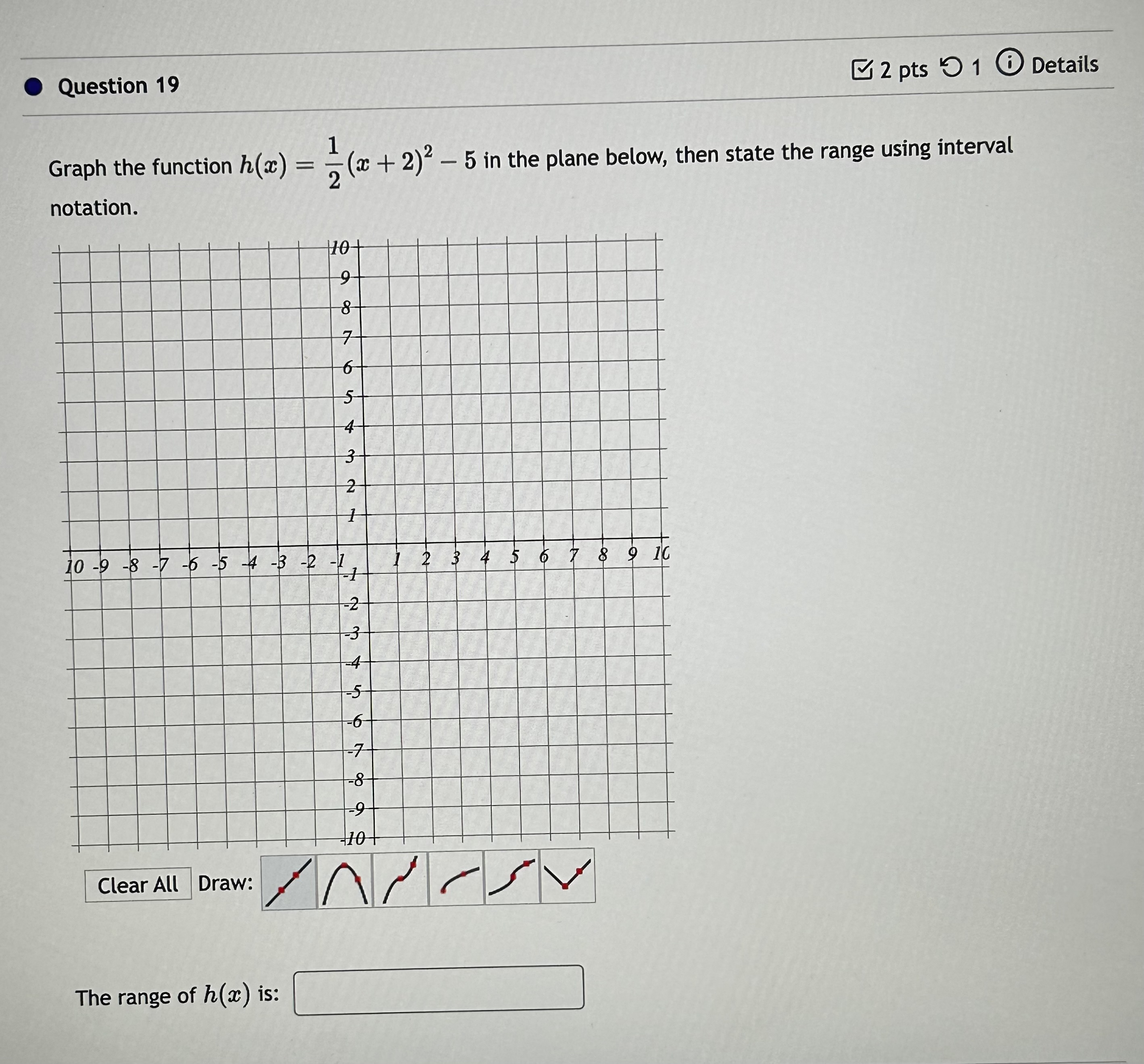 the result. (go f) (x) =Question 18 2 pts 9 1 0