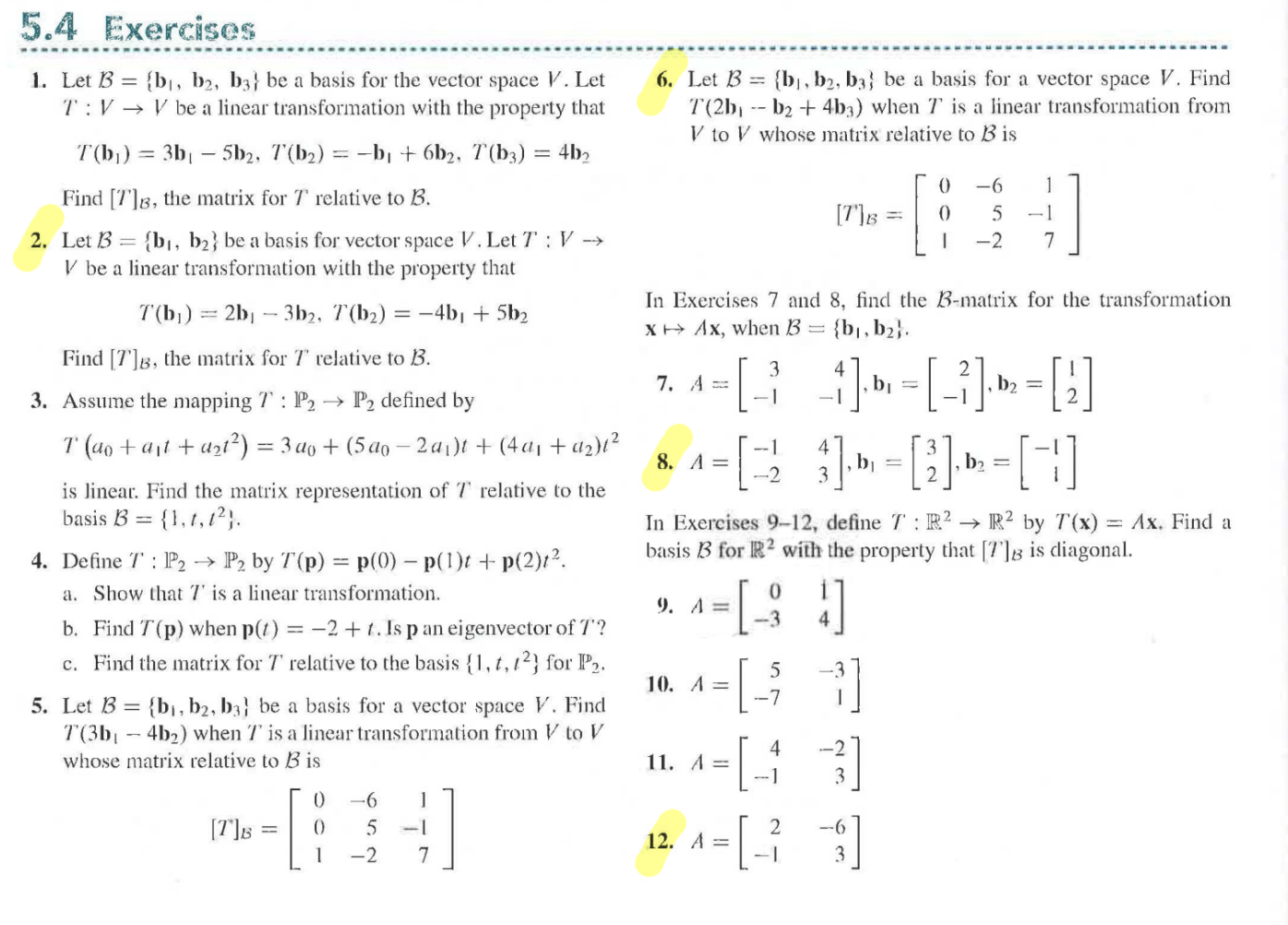 One eigenspace 36. With A and D as in Example 2, find