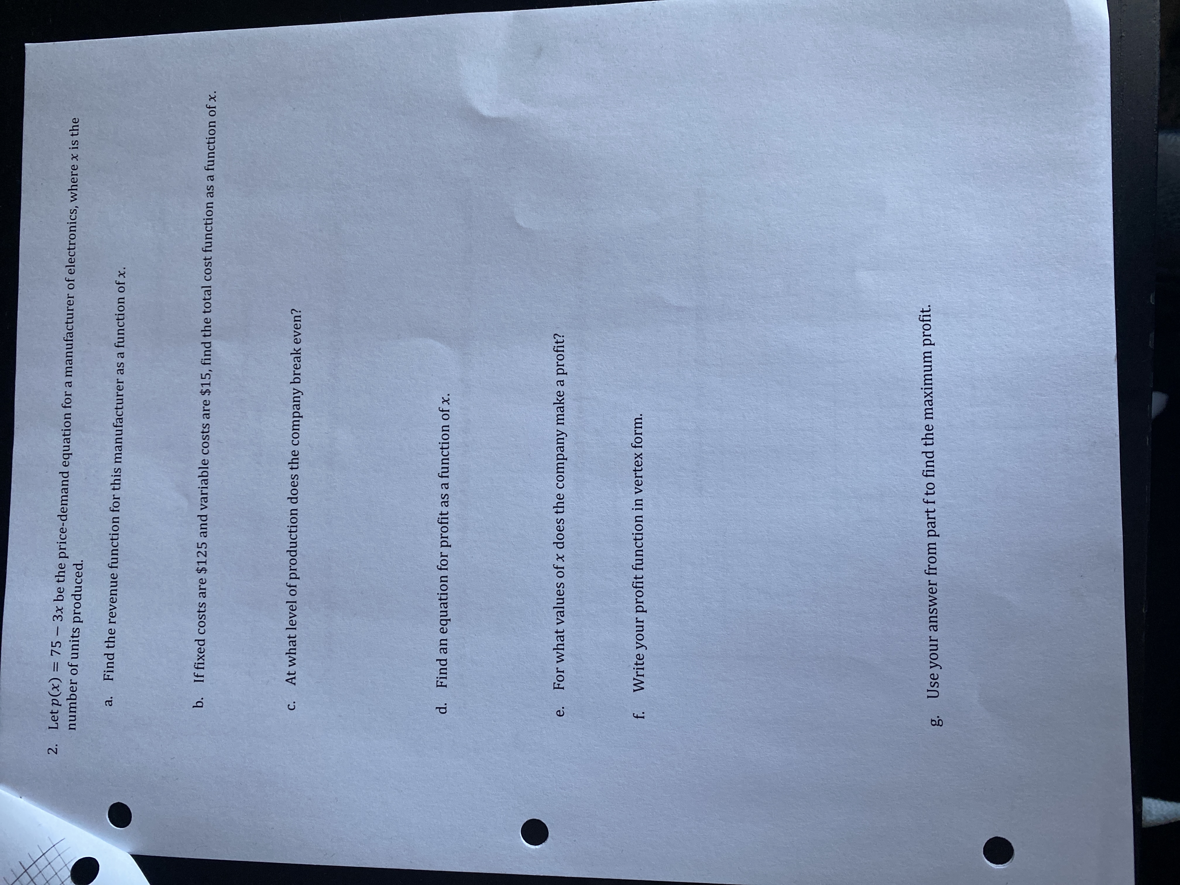 answer the following questions. 10 a. Find the x-intercept(s). (3, 8 -6