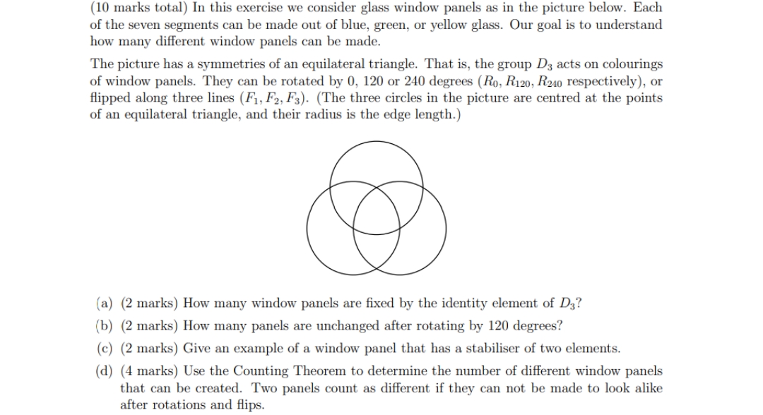 (10 marks total) In this exercise we consider glass window panels
