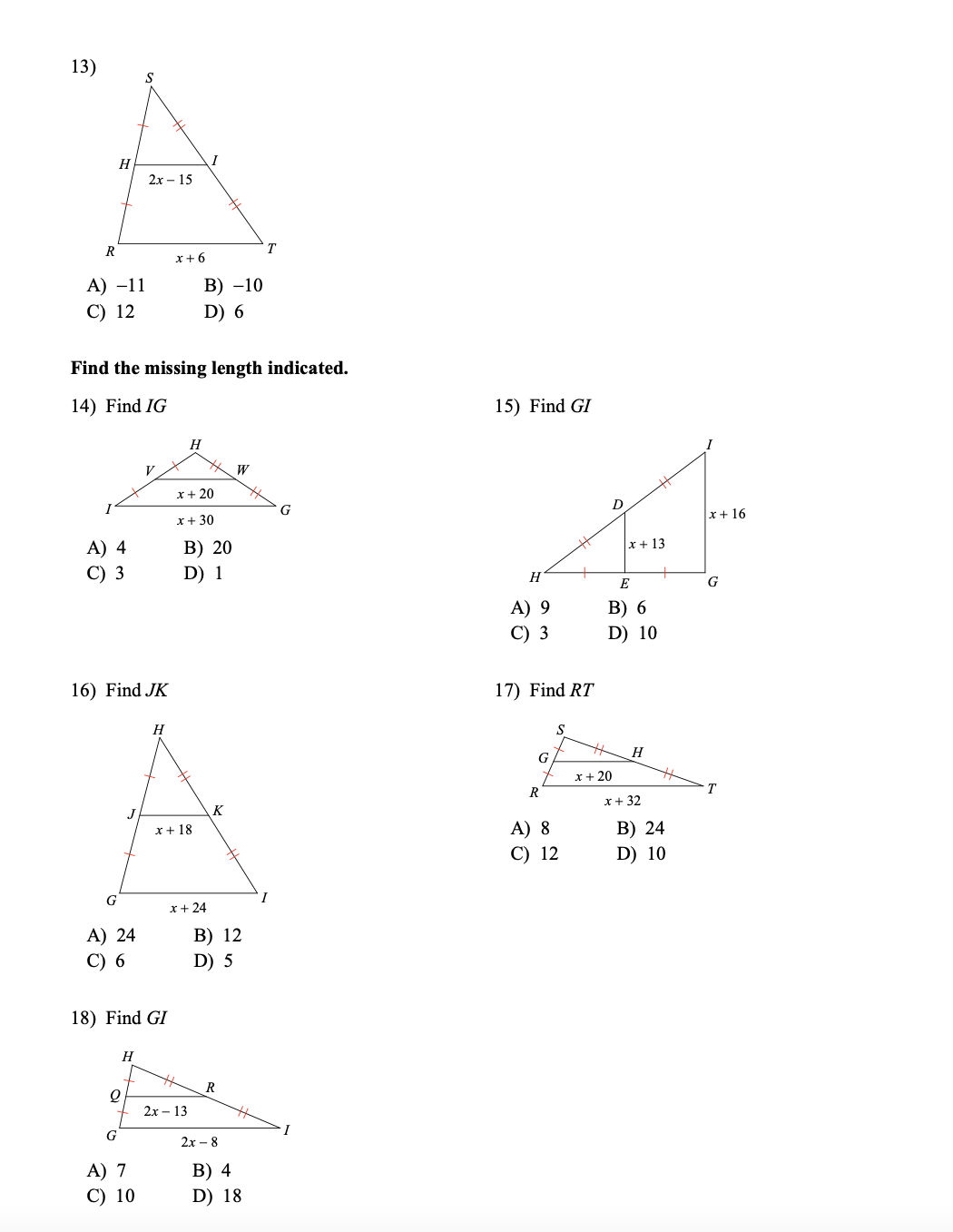 3 C) 2 D) 6 A) 9 B) 6 C) 24 D)