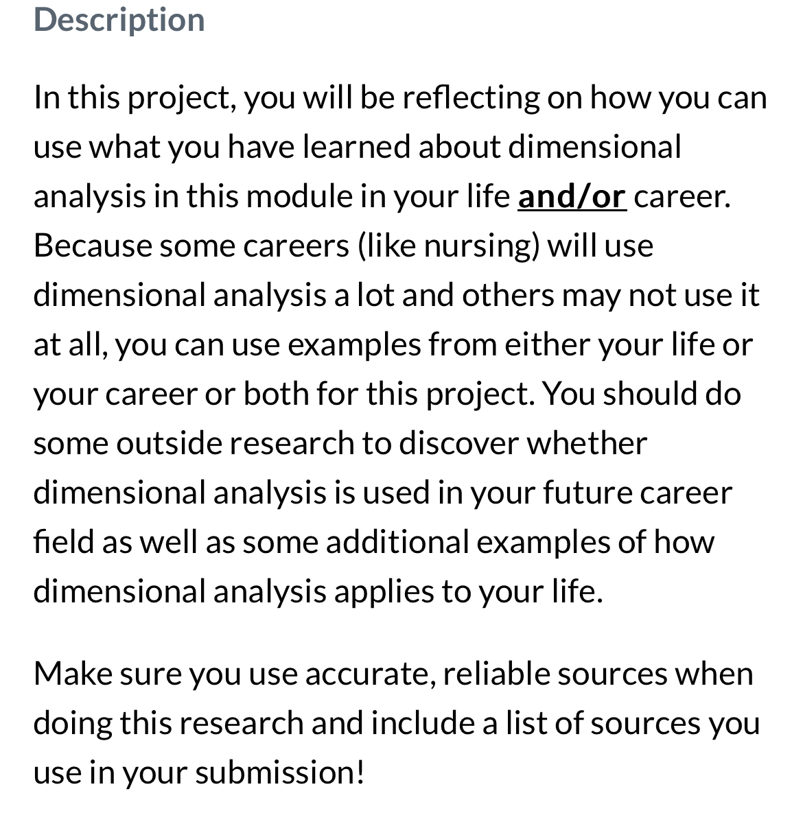 Your Career? Description In this project, you will be reecting on how