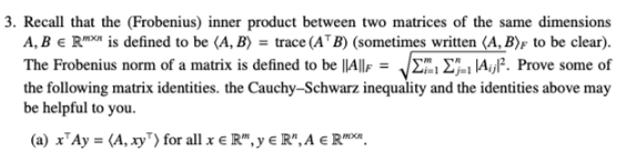 & E RM, y e R", Ac Rixn We know that zy,