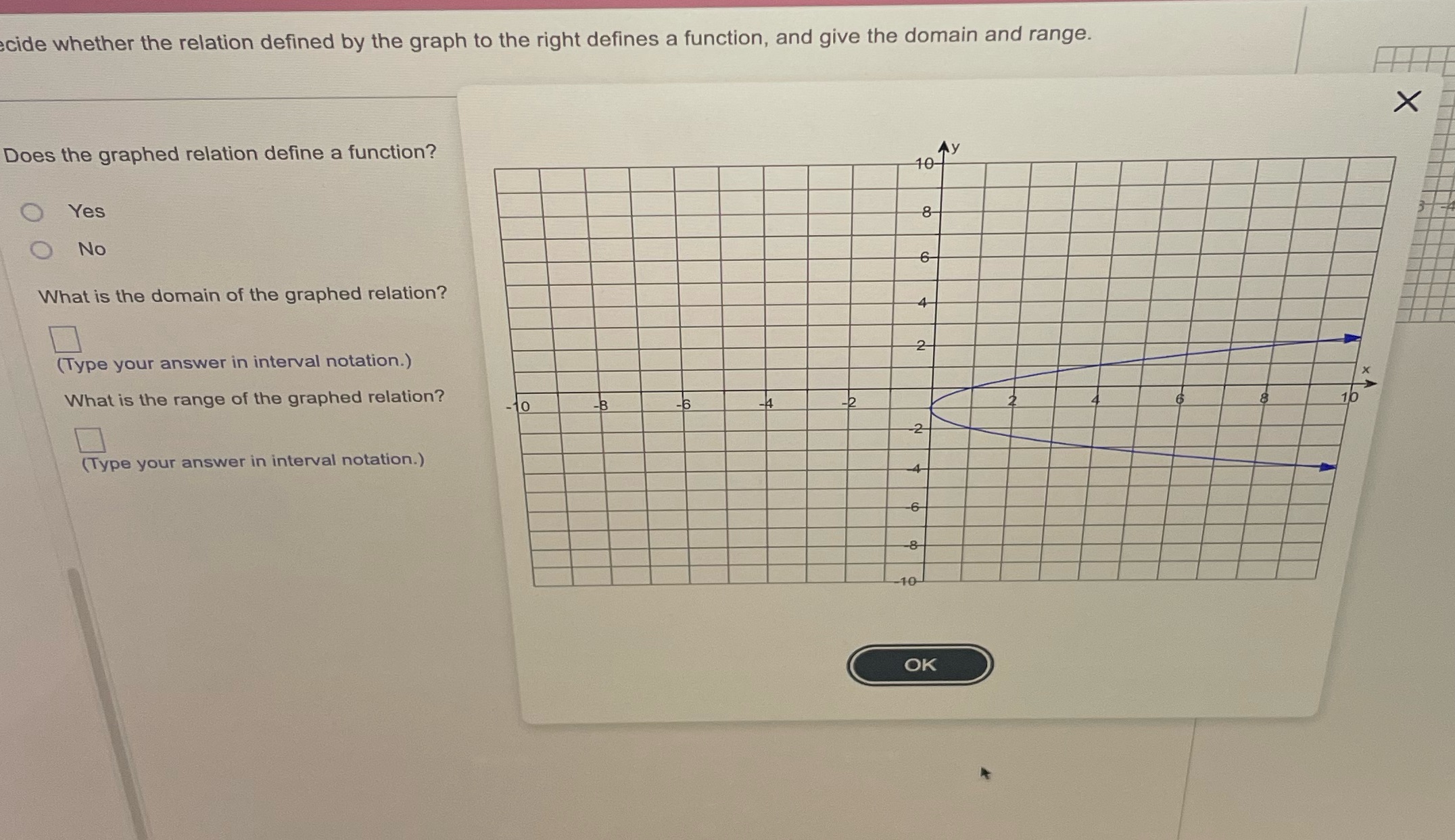 cide whether the relation defined by the graph to the right