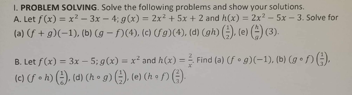 please solve completely. thanks! 1. PROBLEM SOLVING. Solve the following problems and