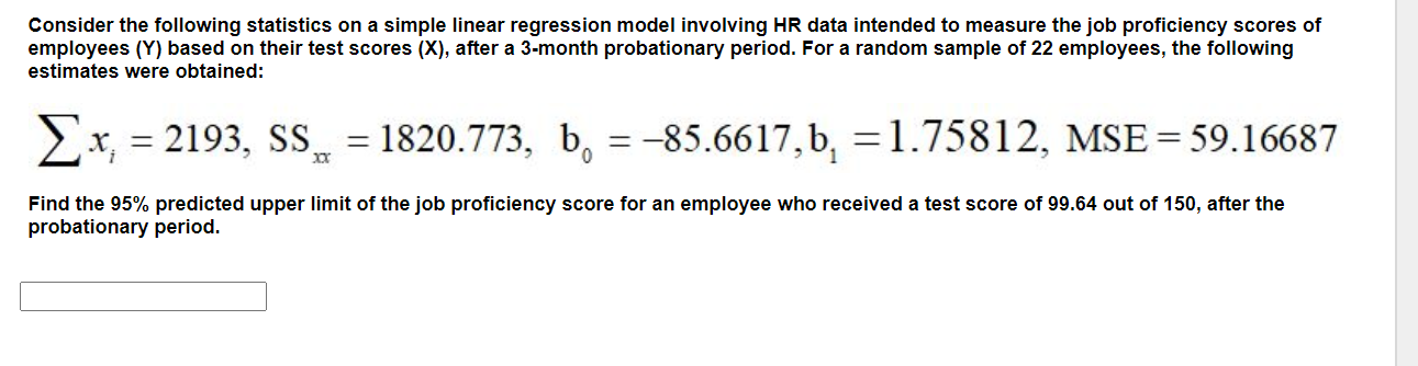 eeeeeeeeeeeeeeeeeeeeeeeeee Consider the following statistics on a simple linear regression model involving