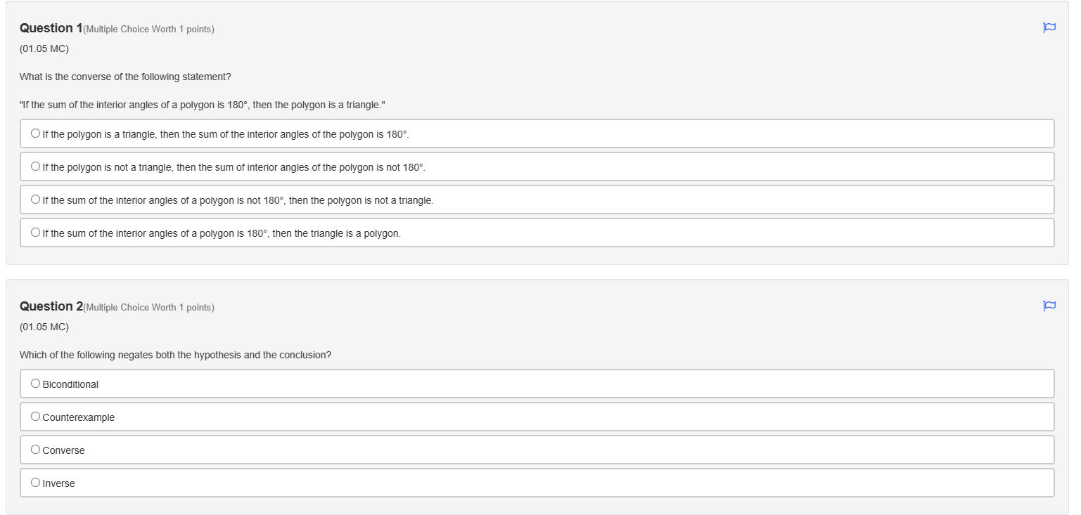 Question 1(Multiple Choice Worth 1 points) (01.05 MC) What is the