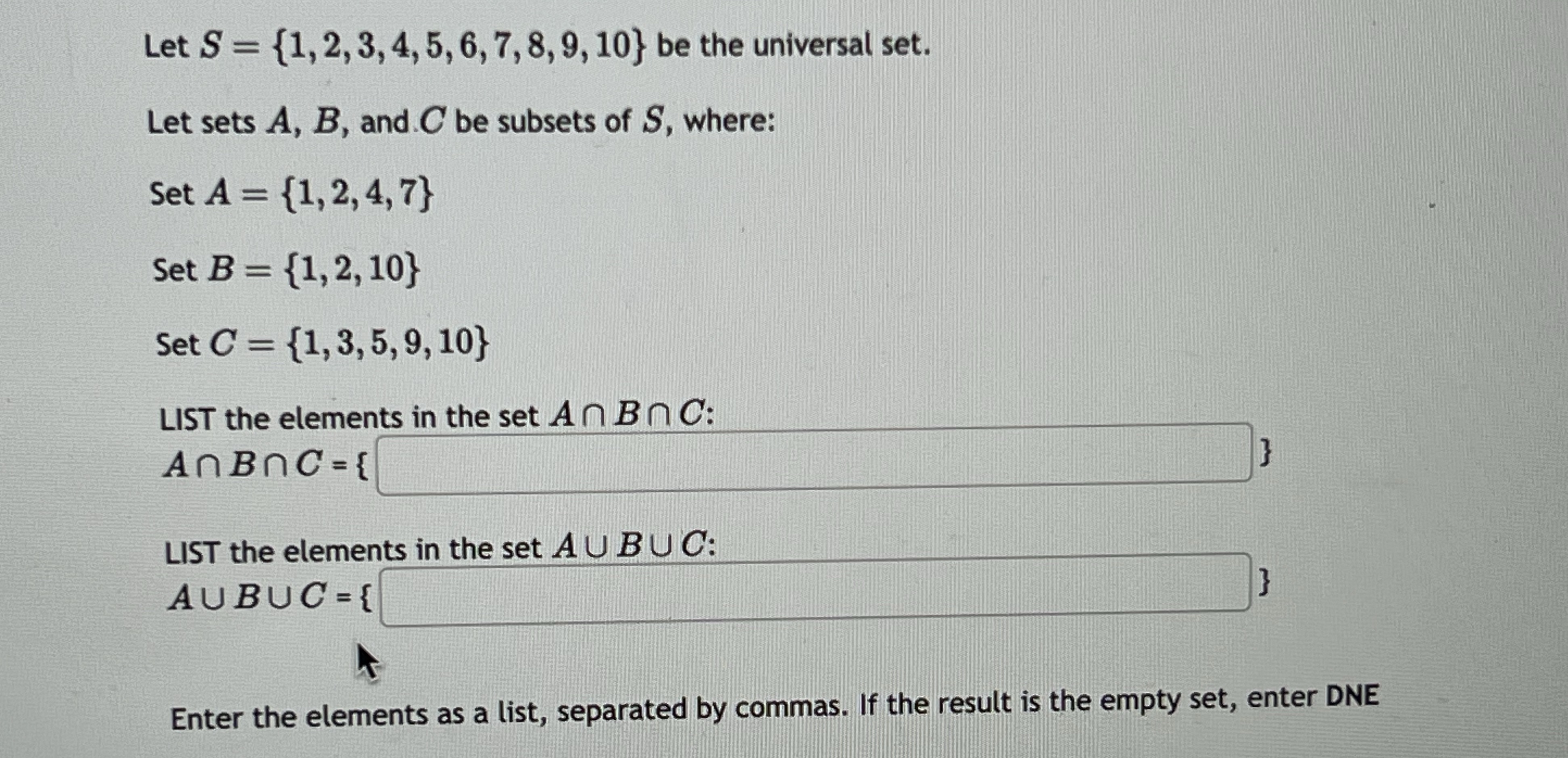 3. Please help Let S = {1, 2, 3, 4, 5, 6,