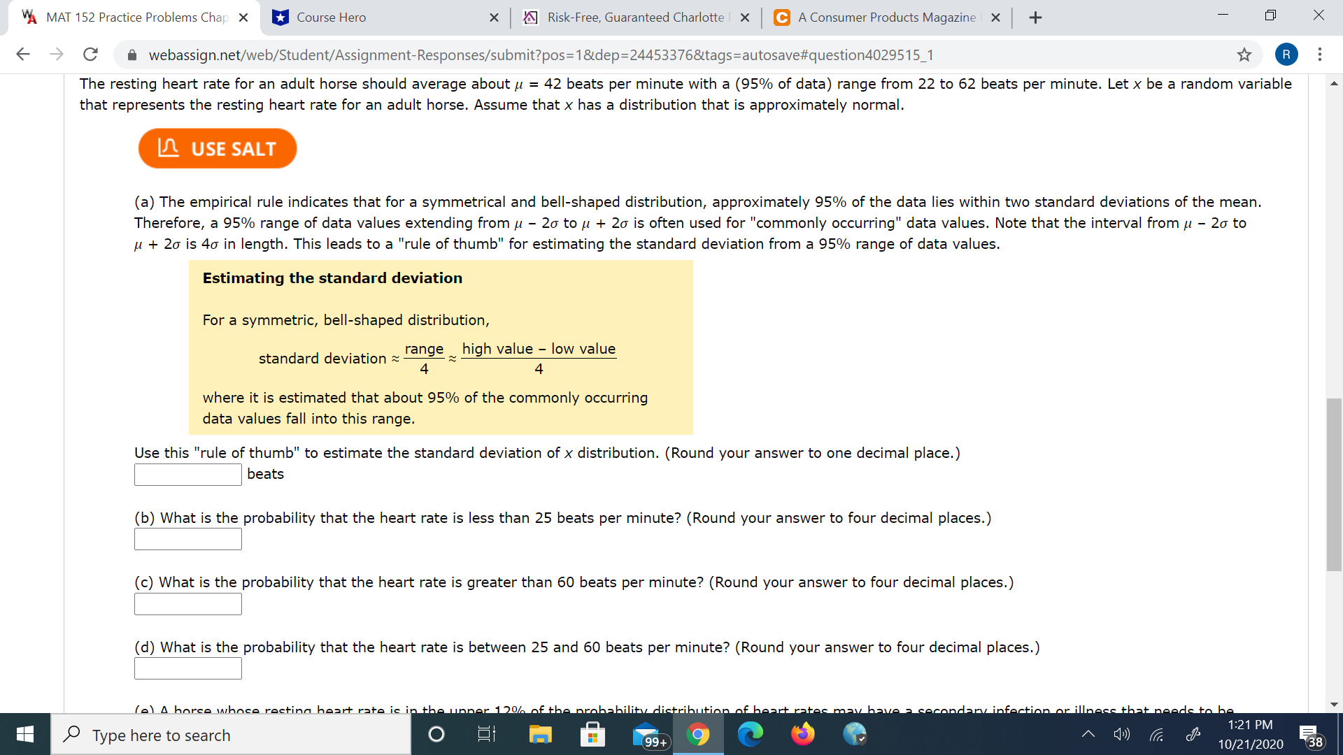 W' MAT152 Practice Problems Cha} X n Course Hero X I