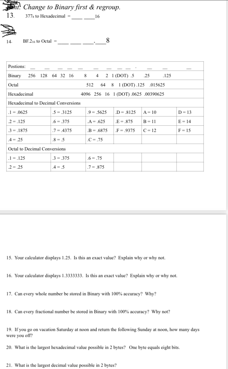 to Binary = 2 3. 46.4s to Binary = 2 4. 10111012