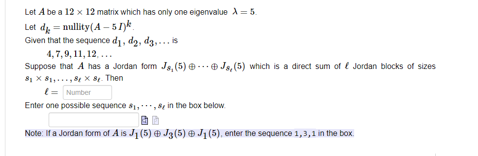 How do I solve this? Let A be a 12 x 12