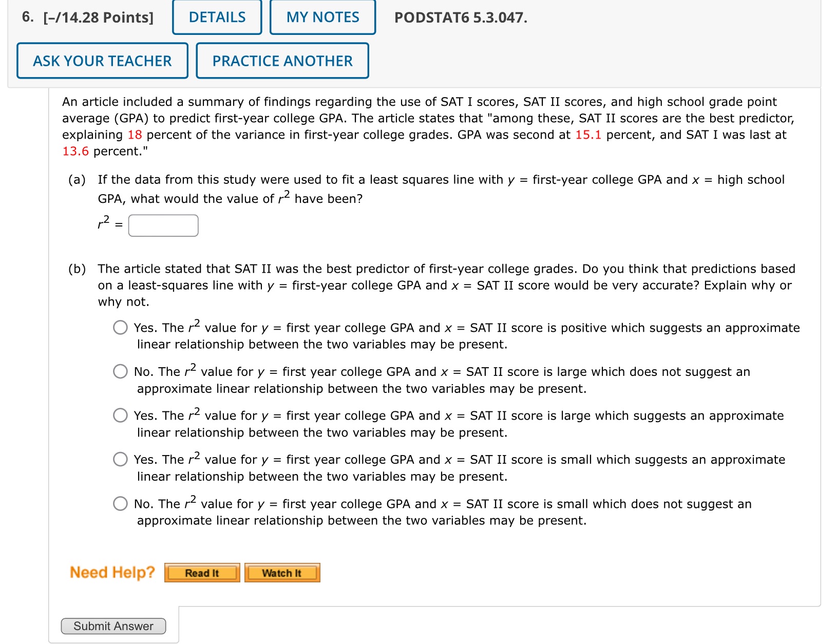  6. [-/14.28 Points] | DETAILS I ' MY NOTES | PODSTAT6