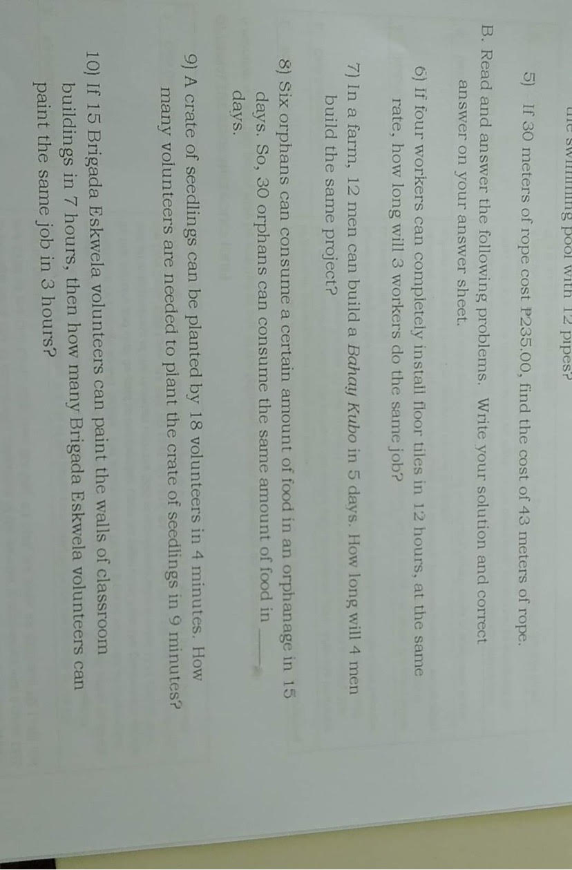 below is direct or inverse proportion. Write your answer on your answer