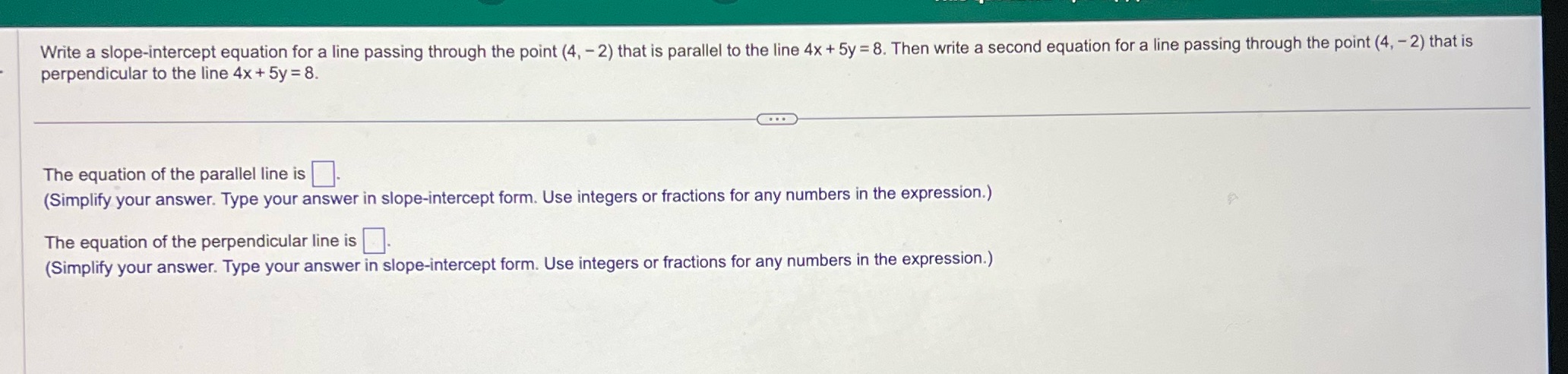 How do I solve this? Write a slope-intercept equation for a line