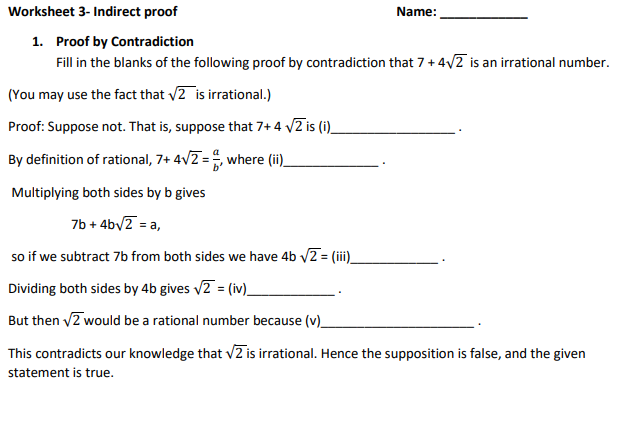 what you would suppose and what you would need to show to