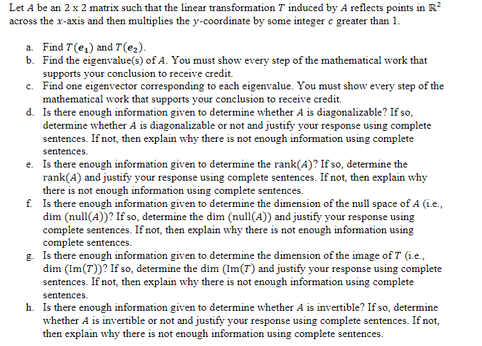 Let A be an 2 x 2 matrix such that the