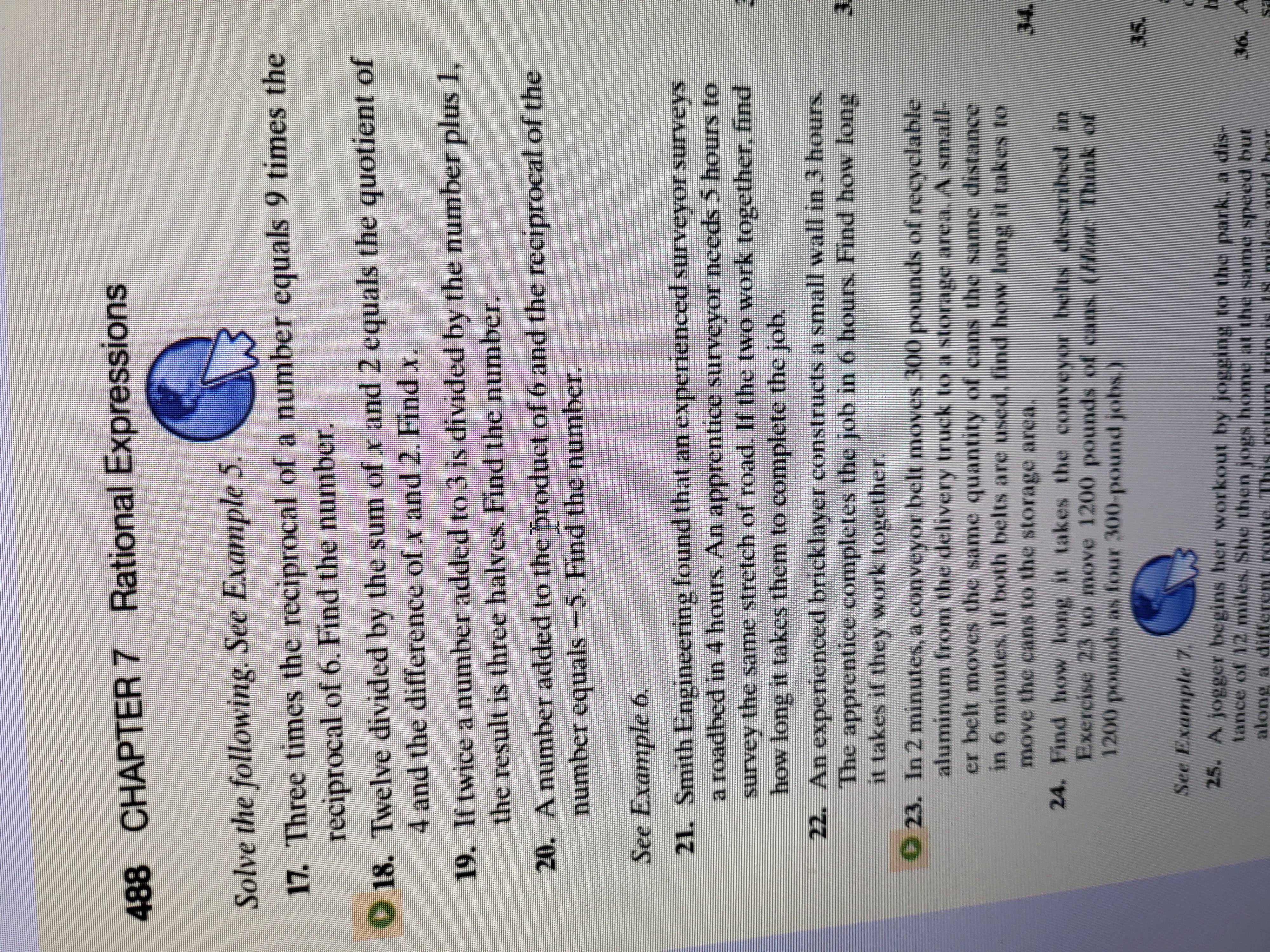 488 CHAPTER 7 Rational Expressions Solve the following. See Example 5.