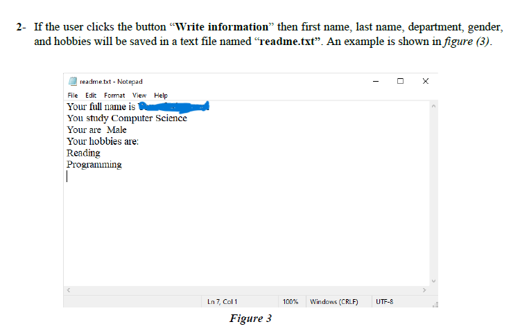 the specifications and functionalities mentioned in sections (A) and (B). File Edit